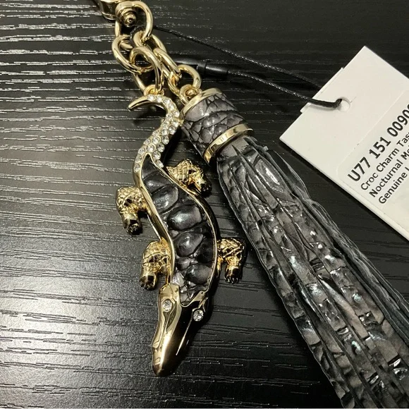 Brahmin Croc Charm Tassel NOCTURNAL MELBOURNE Purse Charm W/Crystals - Picture 4 of 7